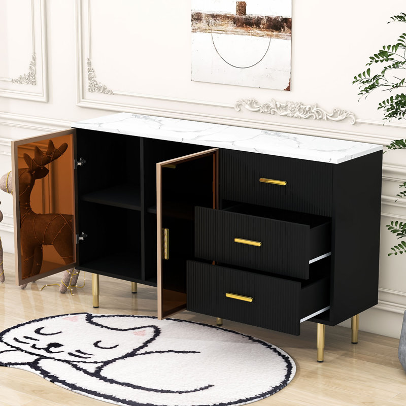 Black marble sideboard hotsell